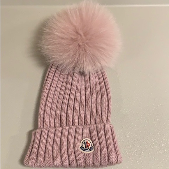 pink moncler hat